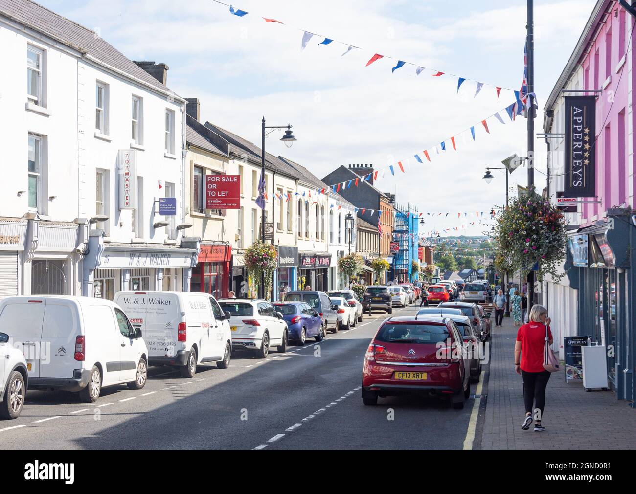 Main Street, Ballymoney (Baile Monaidh), County Antrim, Irlanda del Norte, Reino Unido Foto de stock