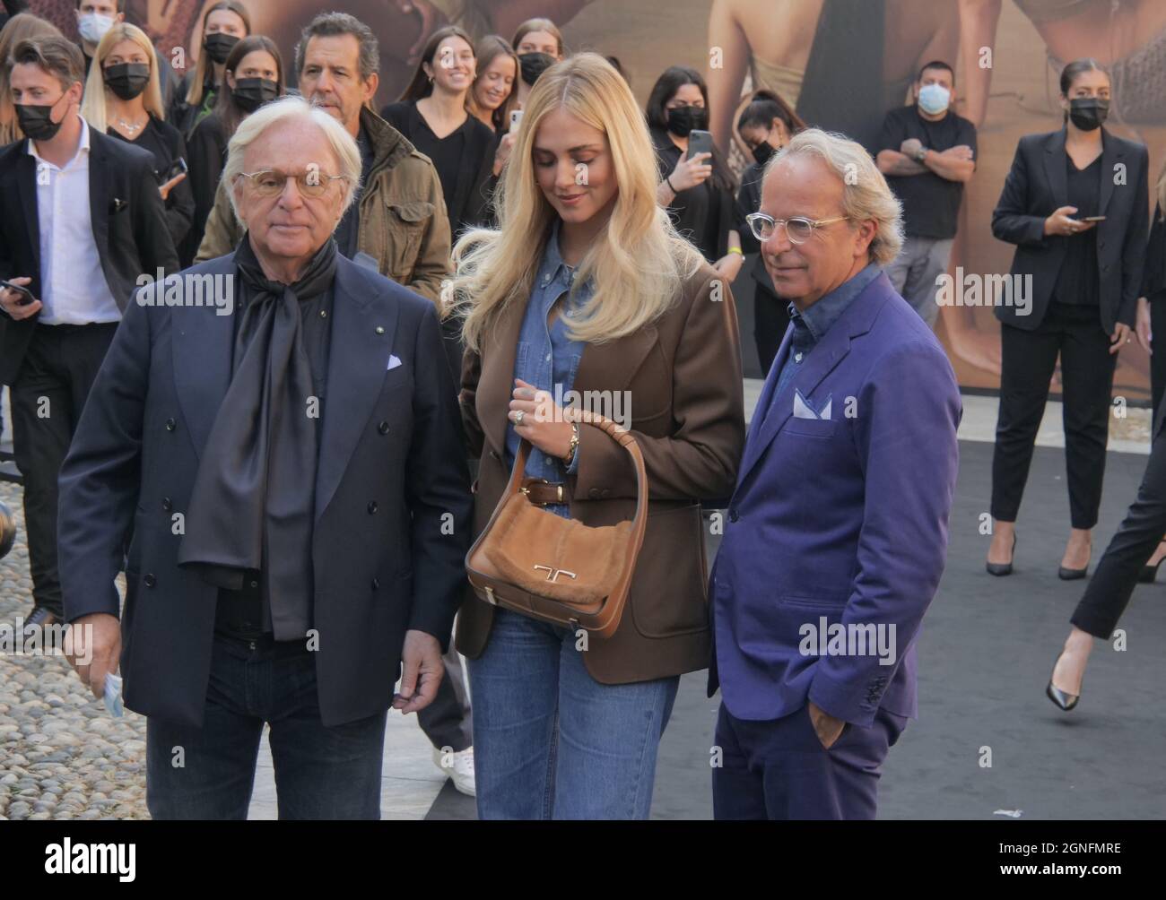 Milán, Italia. 24th de Sep de 2021. Tercer DÍA EN LA SEMANA DE LA MODA DE  MILÁN COLECCIONES DE MODA DE MUJER Otoño/Invierno 2021/2022, por Tods  importantes ilustres invitados. En la foto:
