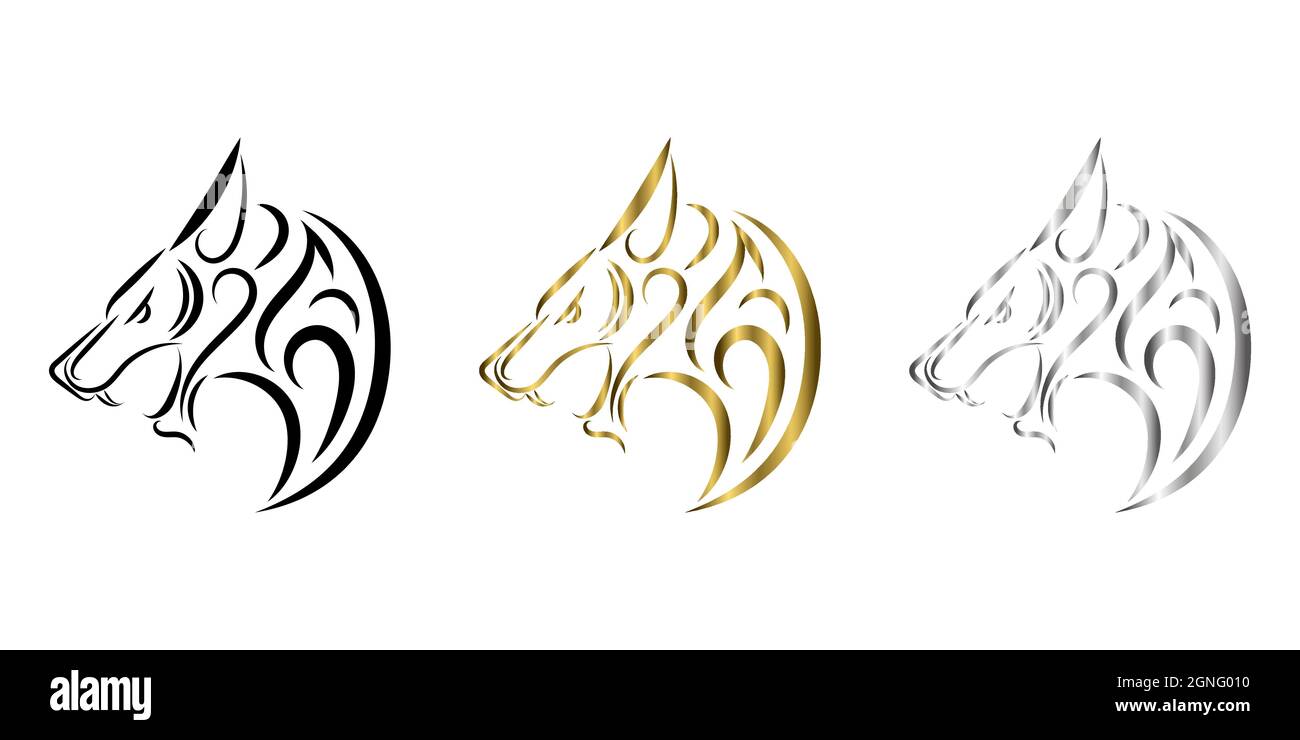 símbolo de lobo tribal