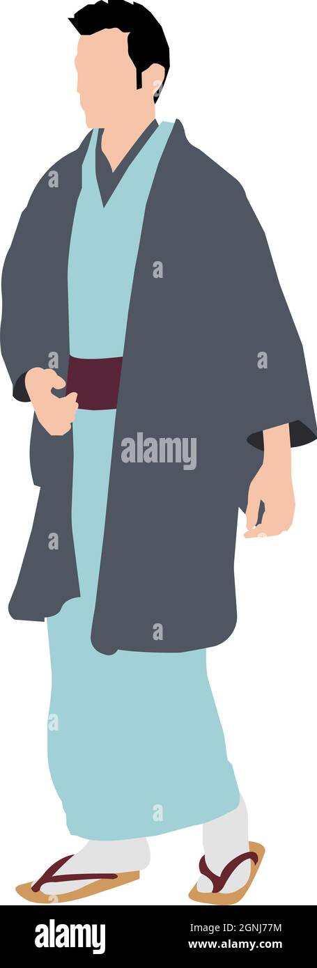 Ilustración vectorial del hombre silueta (con kimono japonés Imagen Vector  de stock - Alamy