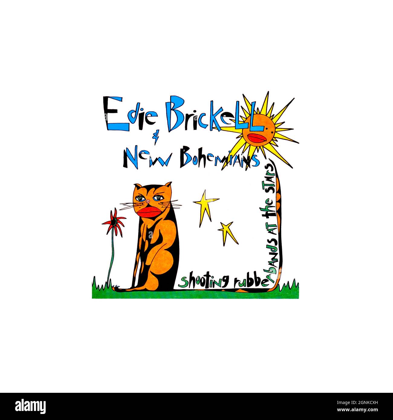 Edie Brickell & New Bohemians - portada original del álbum de vinilo - Shooting Rubberbands at the Stars - 1988 Foto de stock