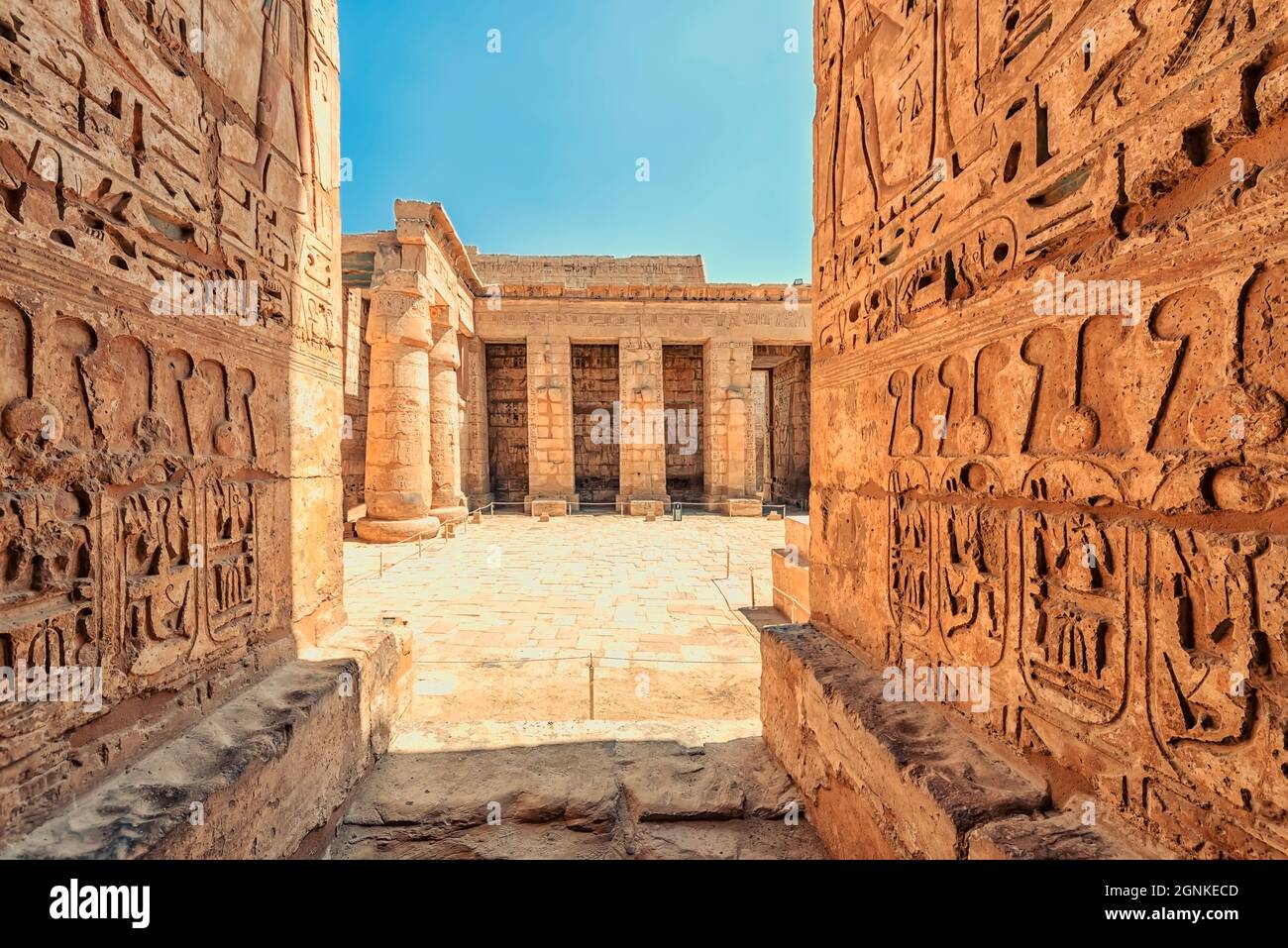El Templo de Ramsés III en Luxor, Egipto Foto de stock
