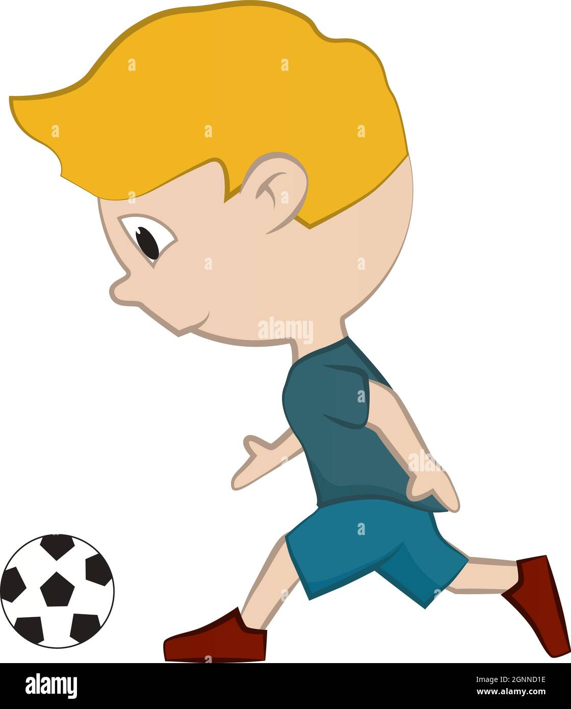 Niño jugando futbol vector fotografías e imágenes de alta resolución - Alamy