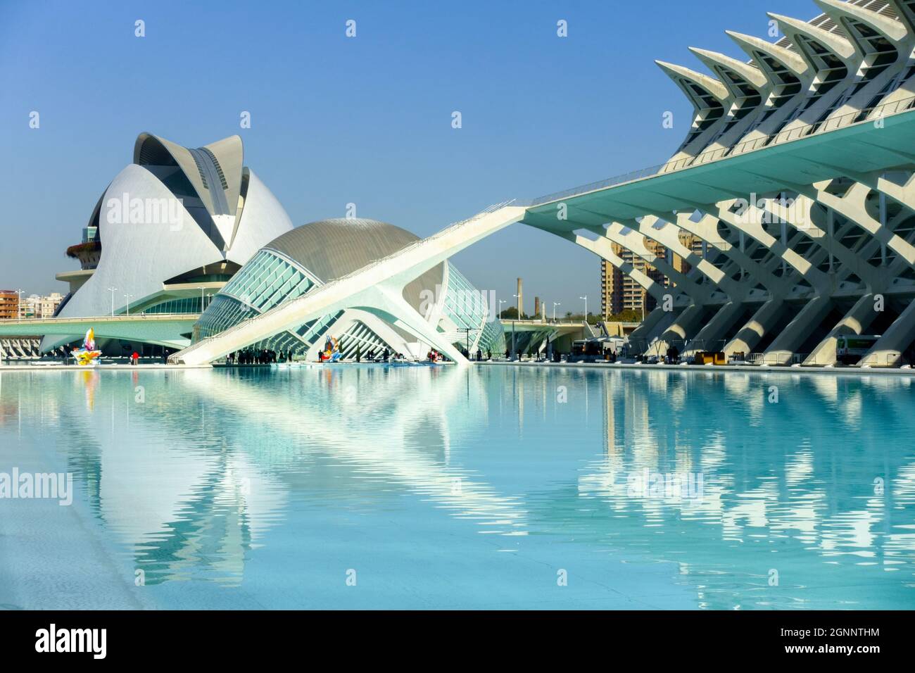 España Valencia Ciudad de las Artes y las Ciencias Valencia España Arquitectura moderna de Calatrava Foto de stock