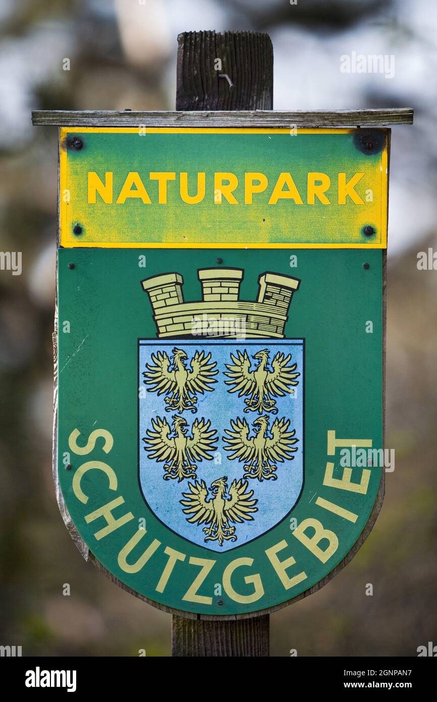 Panel de un parque natural austríaco inferior , Austria, Baja Austria Foto de stock