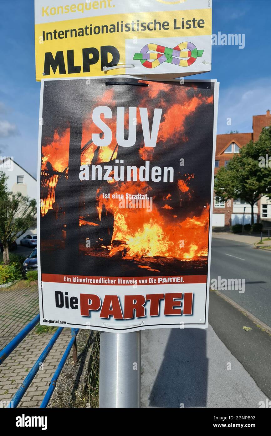 Cartel electoral del partido Die Partei para las elecciones federales de 2021, Alemania Foto de stock
