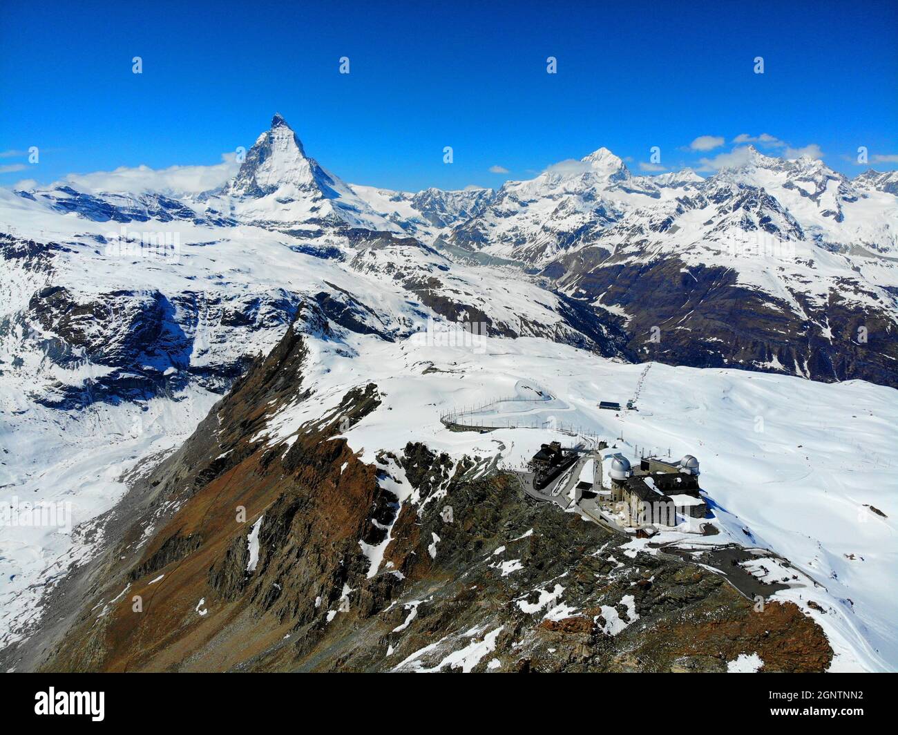 Gornergrat, Zermatt, Matterhorn, Monte Rosa Foto de stock