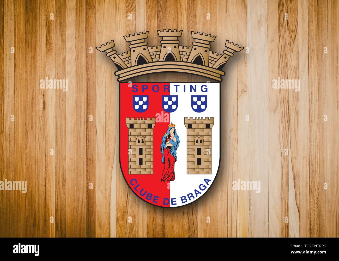 Escudo de armas FC Braga, club de fútbol de Portugal, Braga, fondo de  madera Fotografía de stock - Alamy