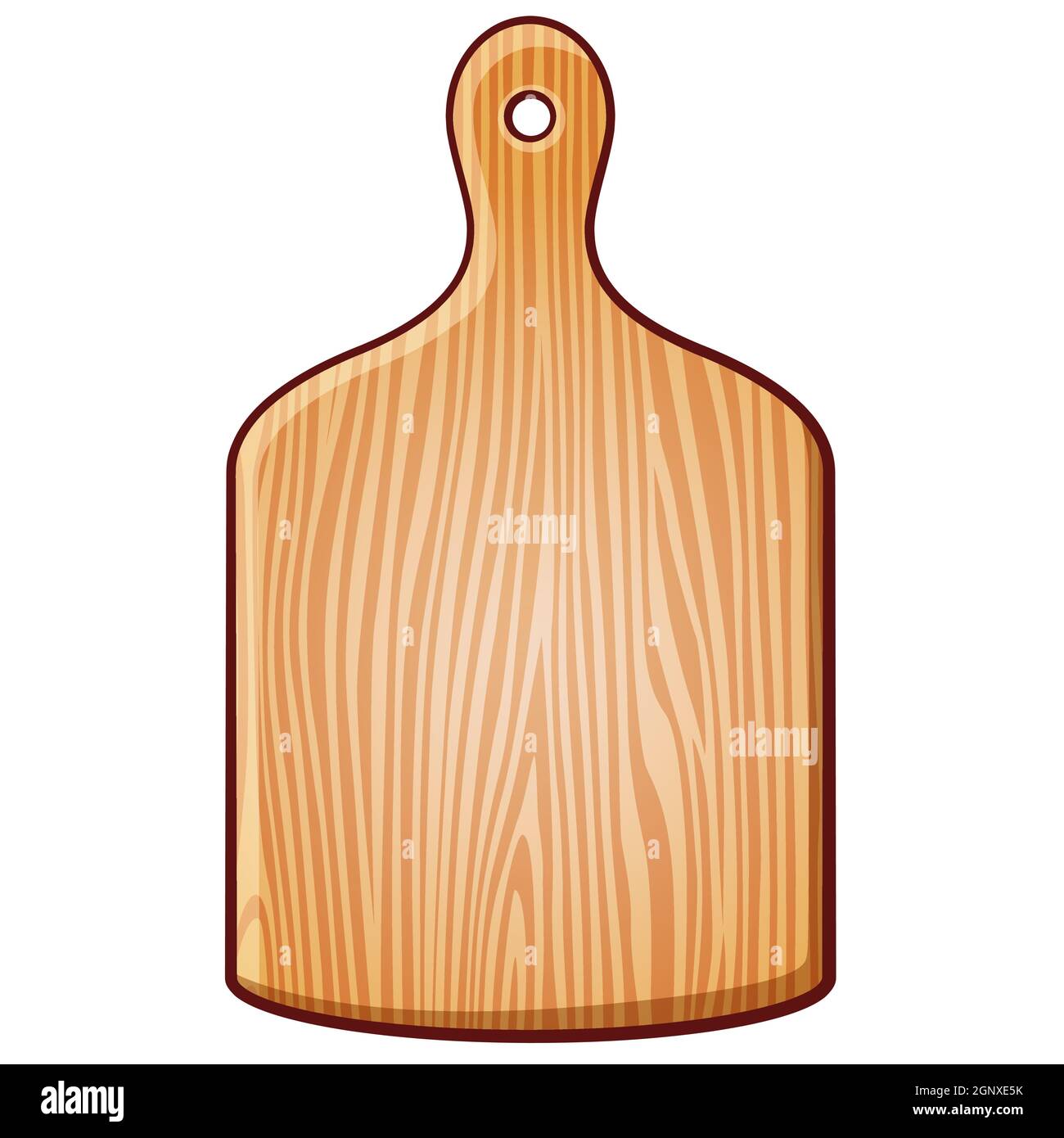 Vector de color tabla de cortar y cuchillo. icono de herramienta de cocina  aislado sobre fondo blanco. equipo de cocina de estilo de dibujos animados.  ilustración de vector de vajilla