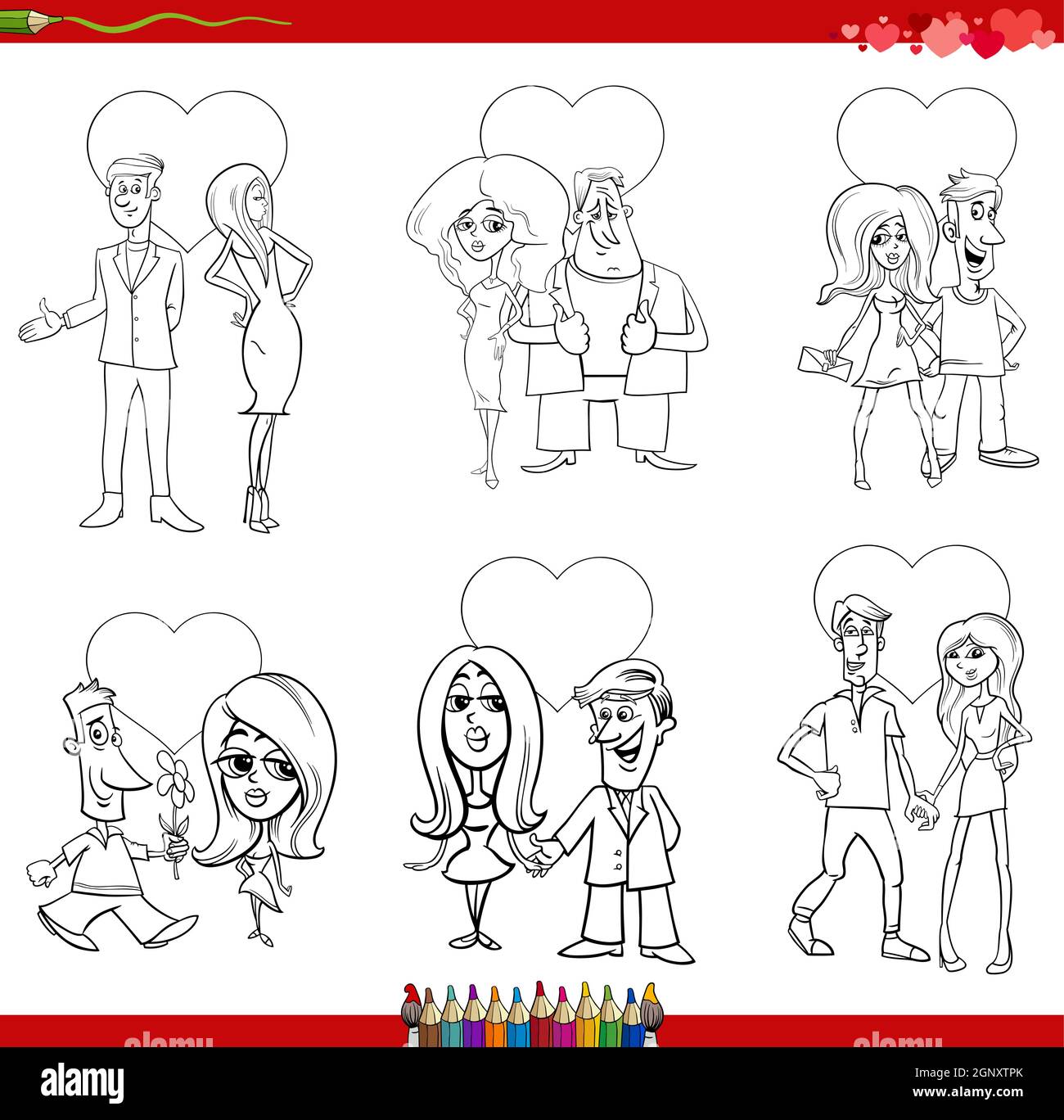 Dibujos animados de parejas de amor Imágenes vectoriales de stock - Alamy