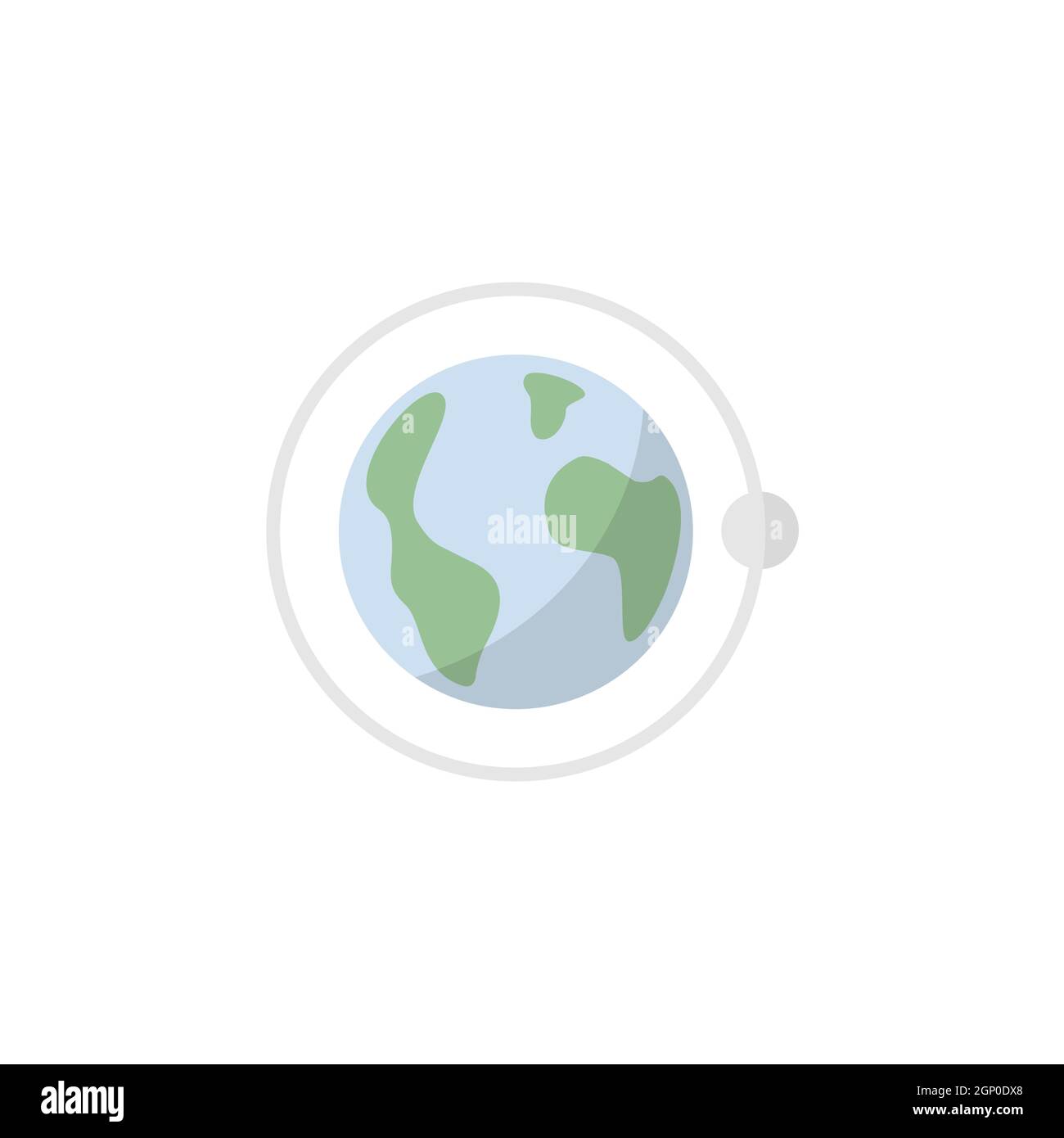 Rotación de la Luna alrededor de la Tierra. Icono de pantalla plana. Ilustración de vector meteorológico aislado Ilustración del Vector