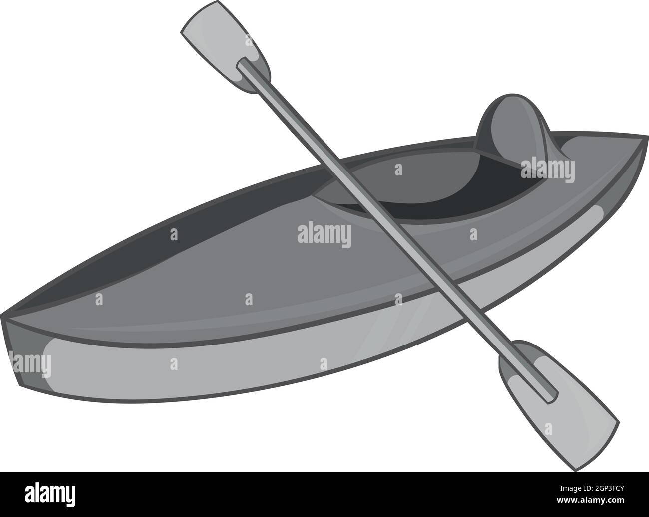 Icono de kayak, negro estilo monocromo Ilustración del Vector