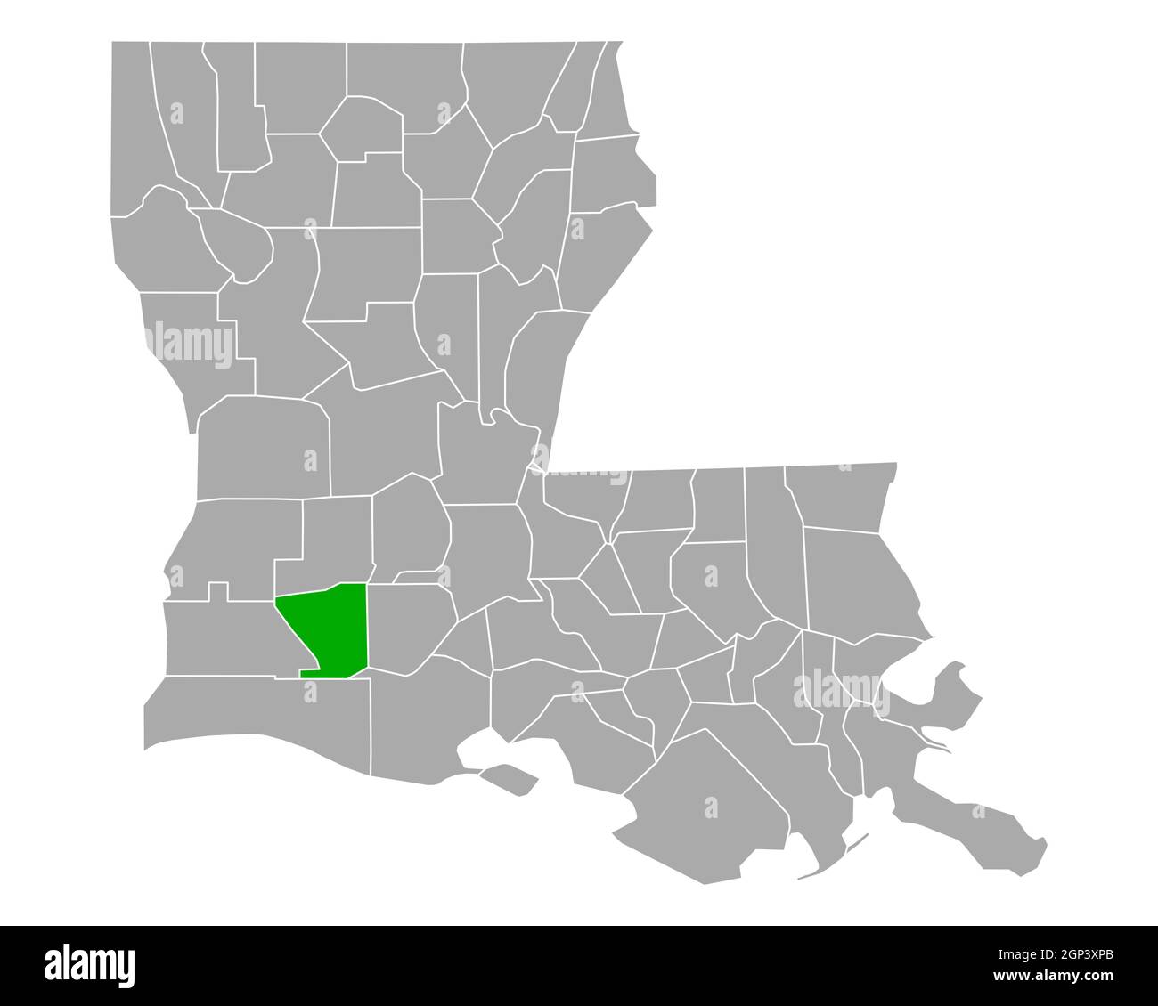 Mapa de Jefferson Davis en Luisiana Foto de stock