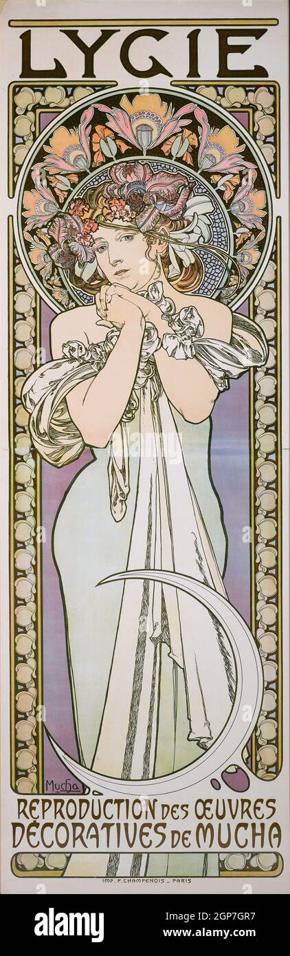 Arte de Alphonse Mucha Foto de stock