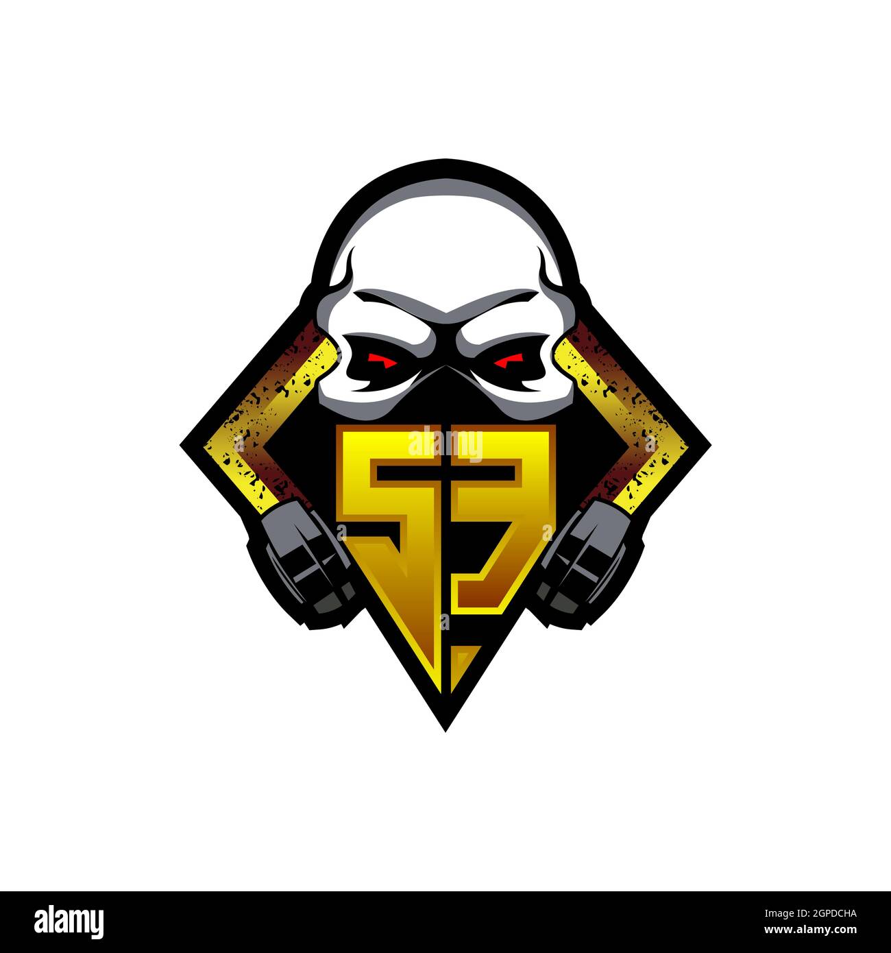 UF Logo Esport Gaming Initial con plantilla vectorial de diseño Blue