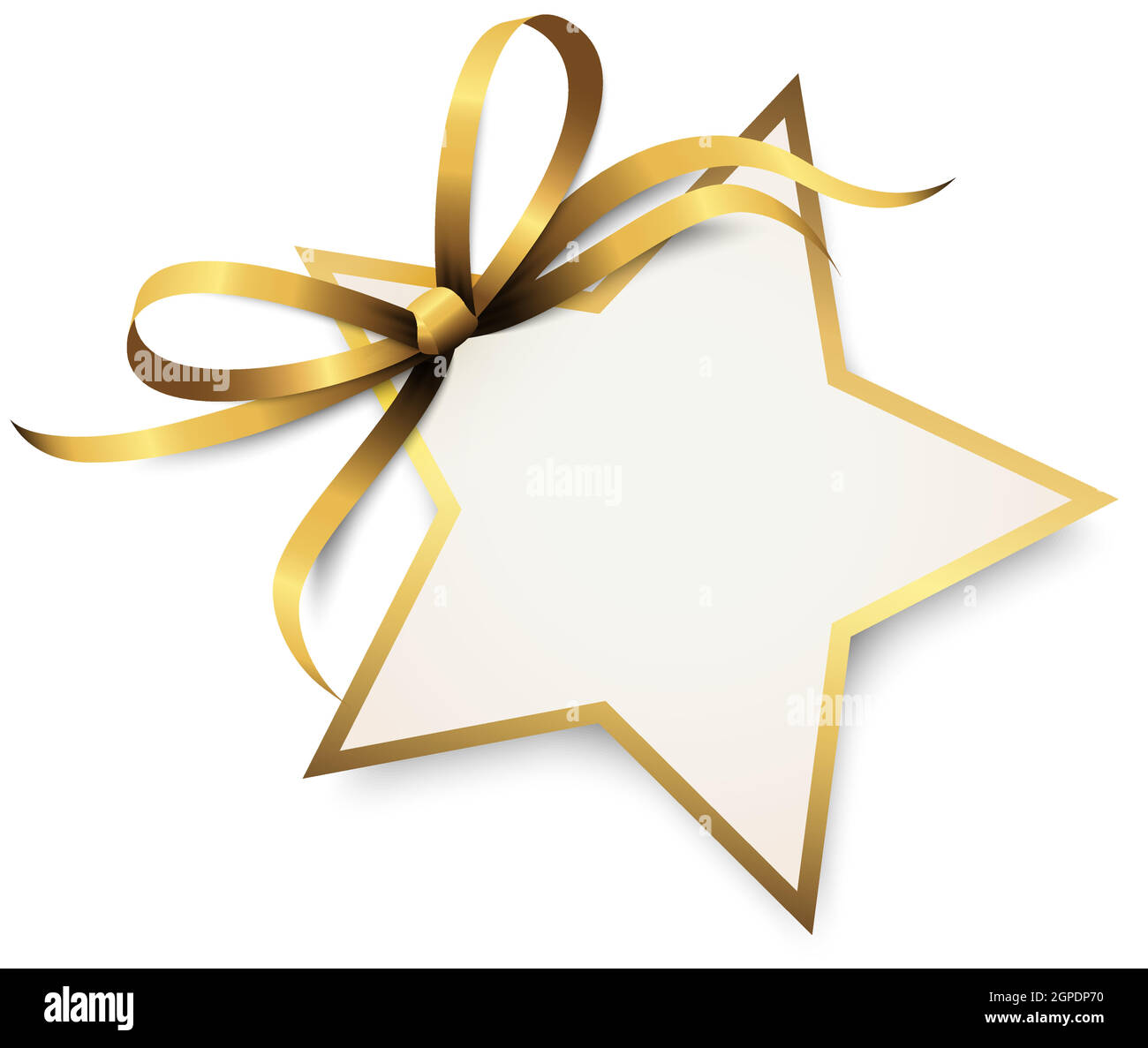 lazo dorado con etiqueta para colgar la estrella de navidad Imagen Vector  de stock - Alamy