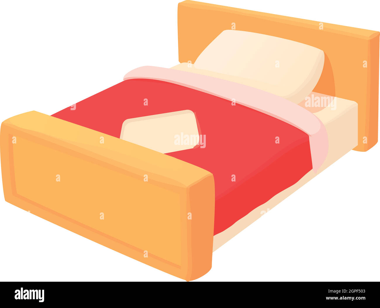 Icono de cama, estilo de dibujos animados Imagen Vector de stock - Alamy