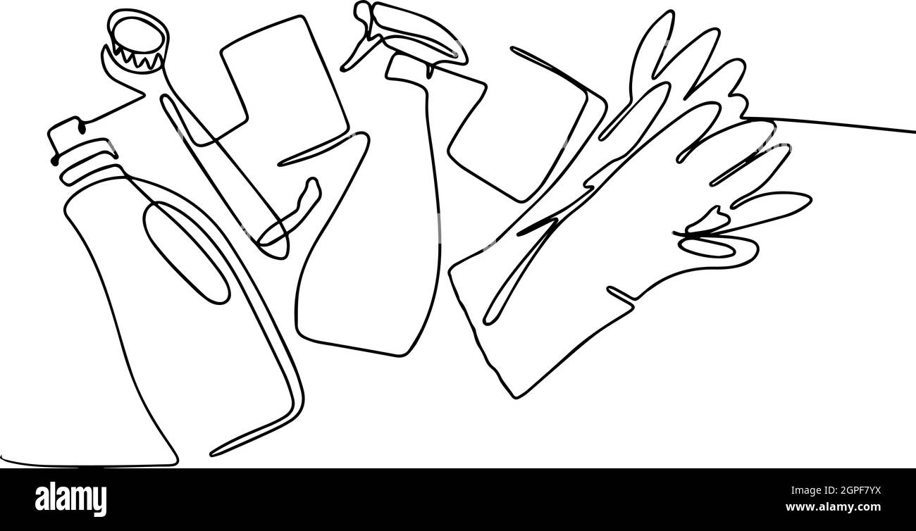Cepillos esponjas guantes de goma y productos naturales Ilustración del Vector