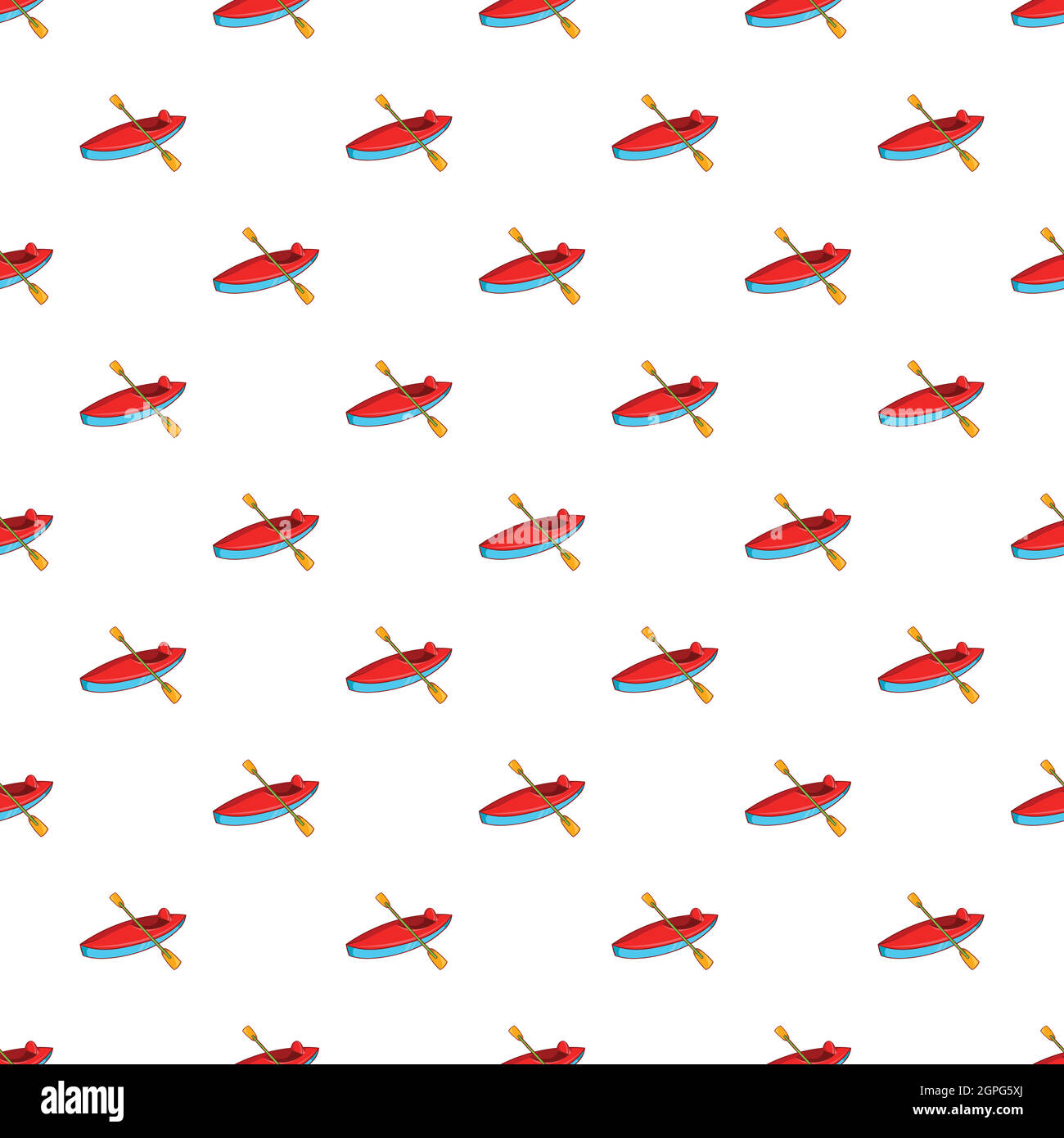 Patrón de kayak, estilo de dibujos animados Ilustración del Vector