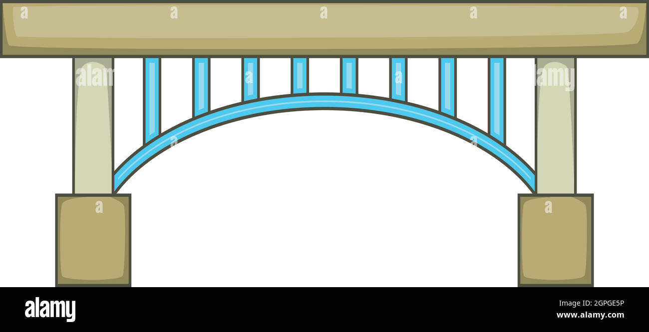 Puente angosto, icono de estilo de dibujos animados Ilustración del Vector