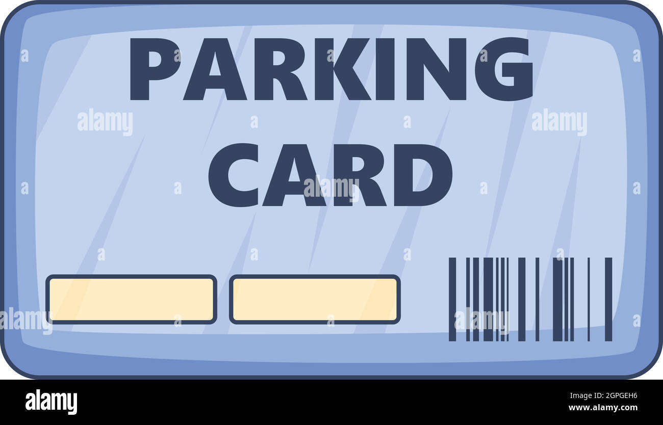 El icono de la tarjeta de pago de aparcamientos, estilo de dibujos animados Ilustración del Vector