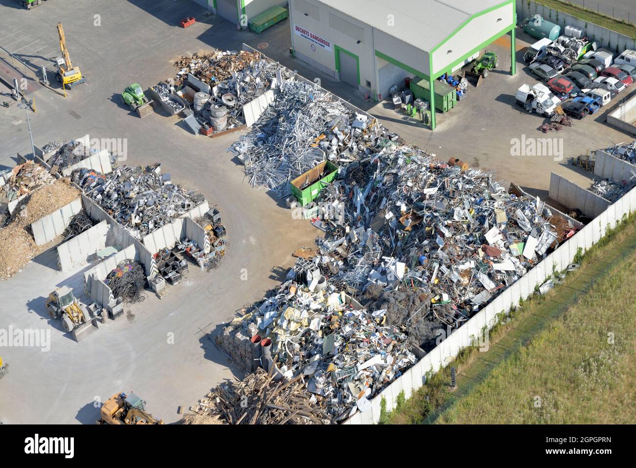Francia, Loiret ( 45 ), medio ambiente, reciclaje (vista aérea) Foto de stock