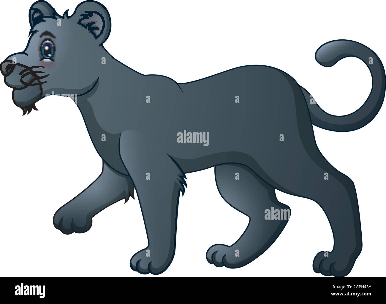 Lindo dibujo animado de pantera negra Imagen Vector de stock - Alamy
