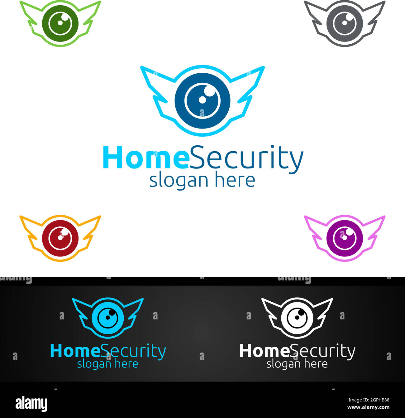 Cámara CCTV Logotipo de seguridad doméstica para redes, Internet, monitoreo  y alarma Imagen Vector de stock - Alamy