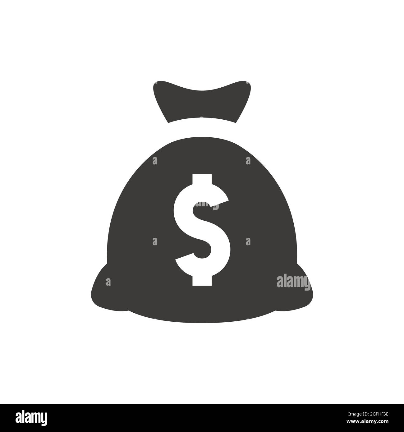 Bolsa de dinero o saco con símbolo de dólar vector icono Ilustración del Vector