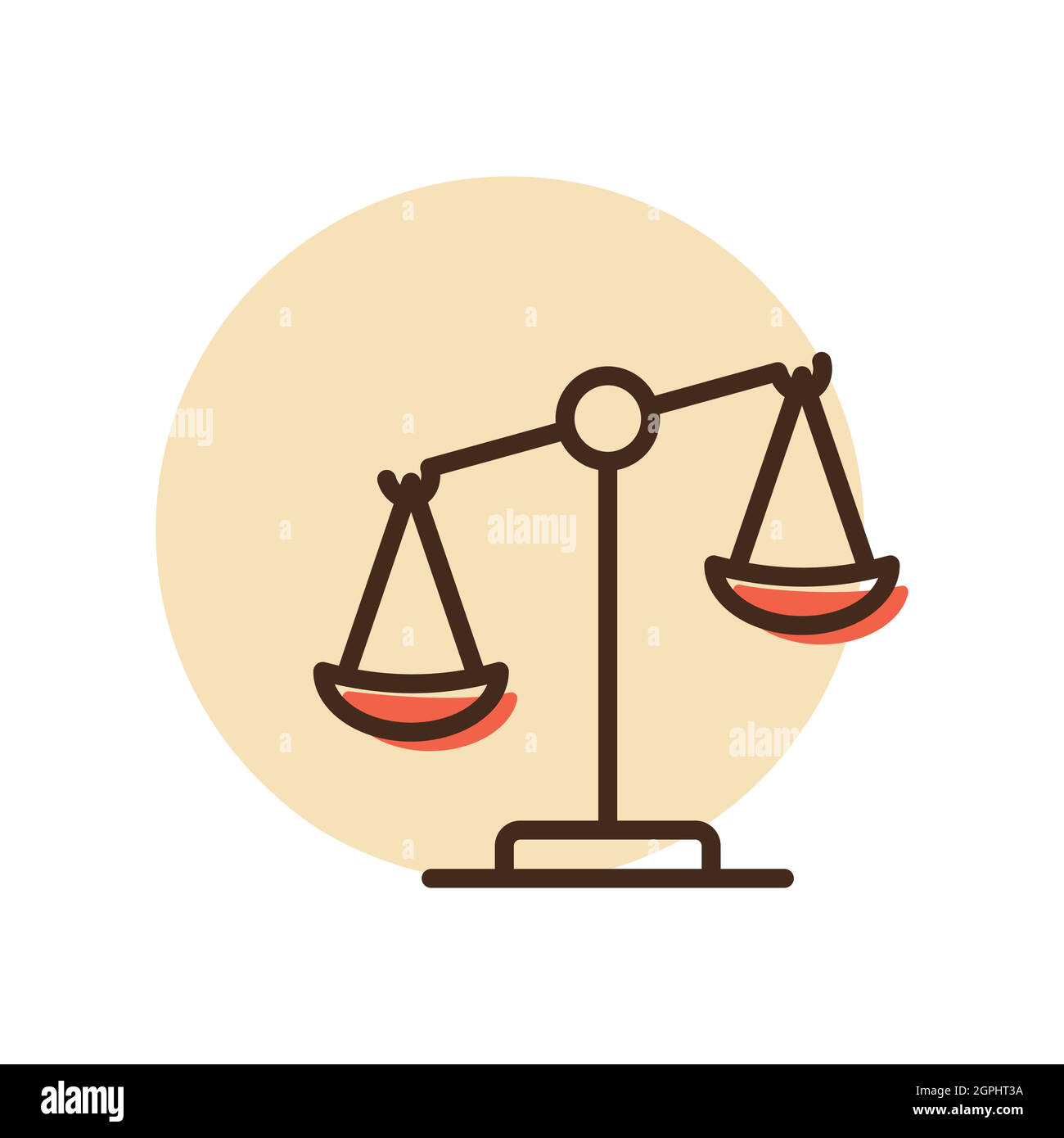 Icono de vector de escala de ley, icono de contorno de justicia Ilustración del Vector
