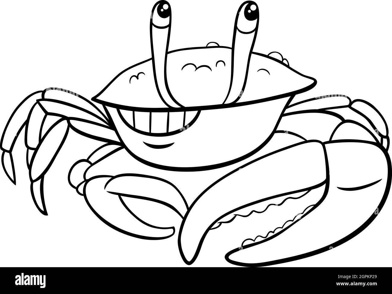 página de libro para colorear de carácter animal de cangrejo de dibujos  animados Imagen Vector de stock - Alamy