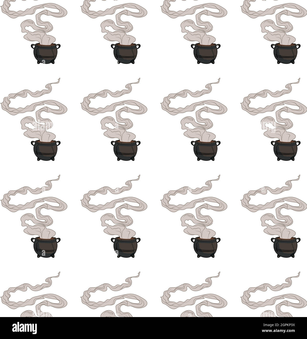 Bruja el caldero, la caldera con humo venenoso, hierve de vapor Imagen  Vector de stock - Alamy