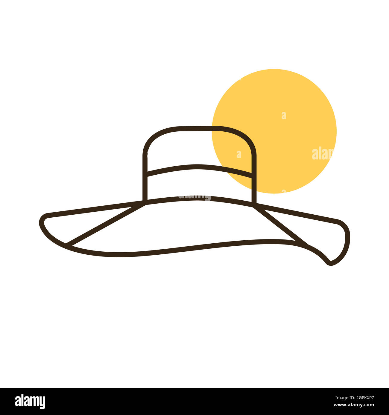 Mujer sombrero verano vector icono. Sombrero de playa para chicas Imagen  Vector de stock - Alamy