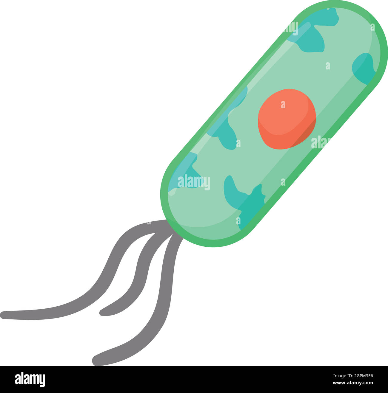 Icono de microbio, estilo de dibujos animados Ilustración del Vector