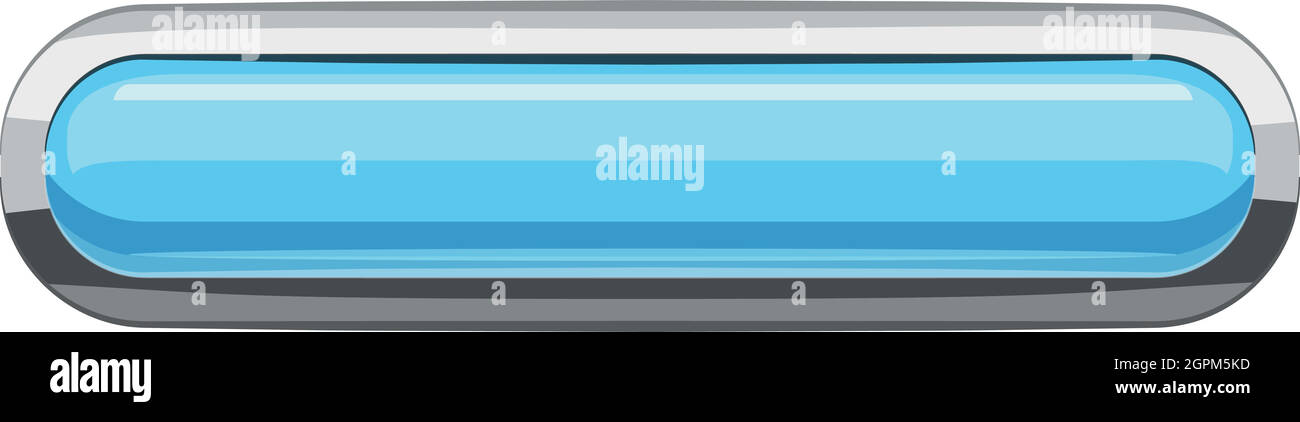 Icono de botón rectangular azul claro, el estilo de dibujos animados Ilustración del Vector