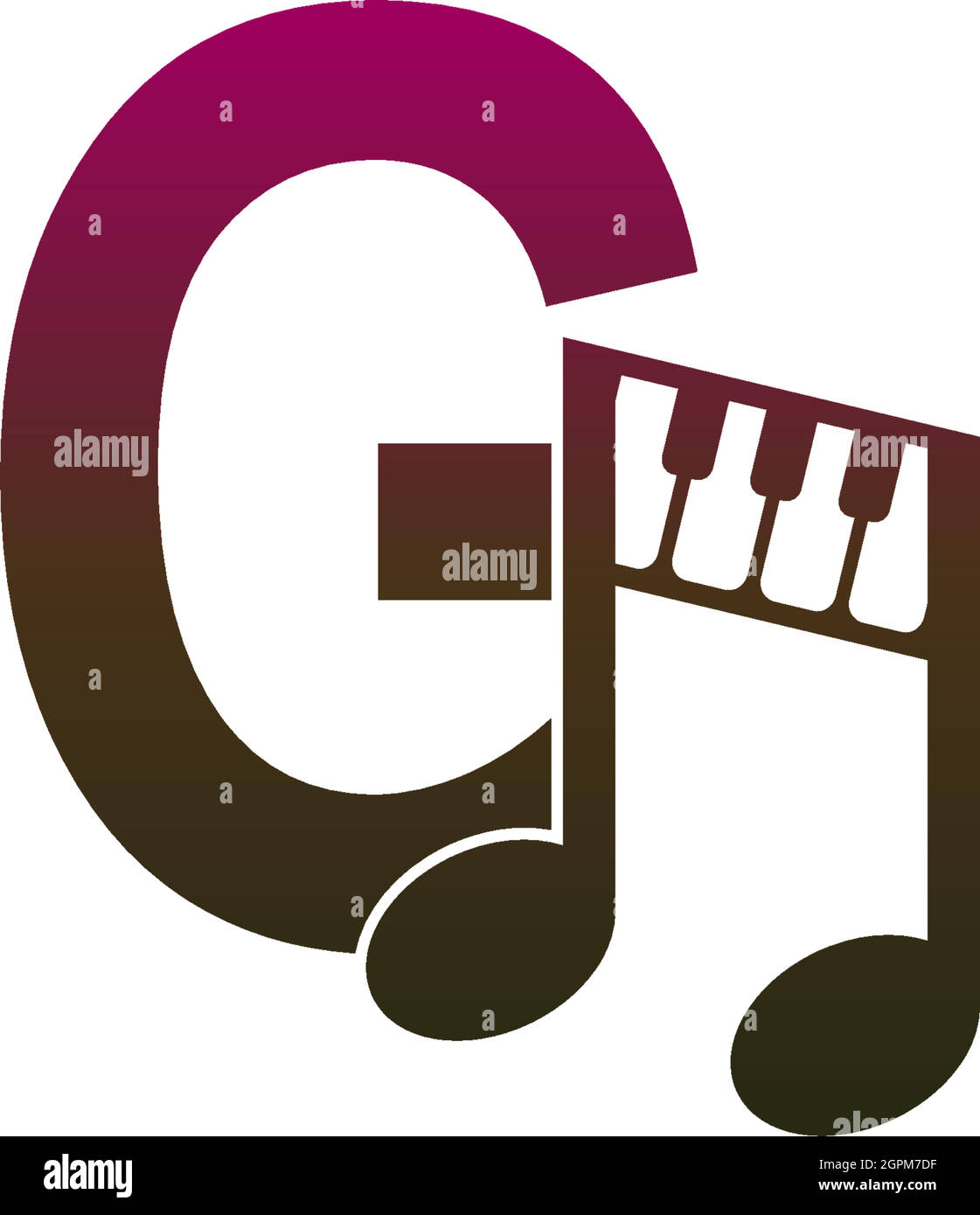 Icono de logotipo de letra G con plantilla de símbolo de diseño de nota  musical Imagen Vector de stock - Alamy