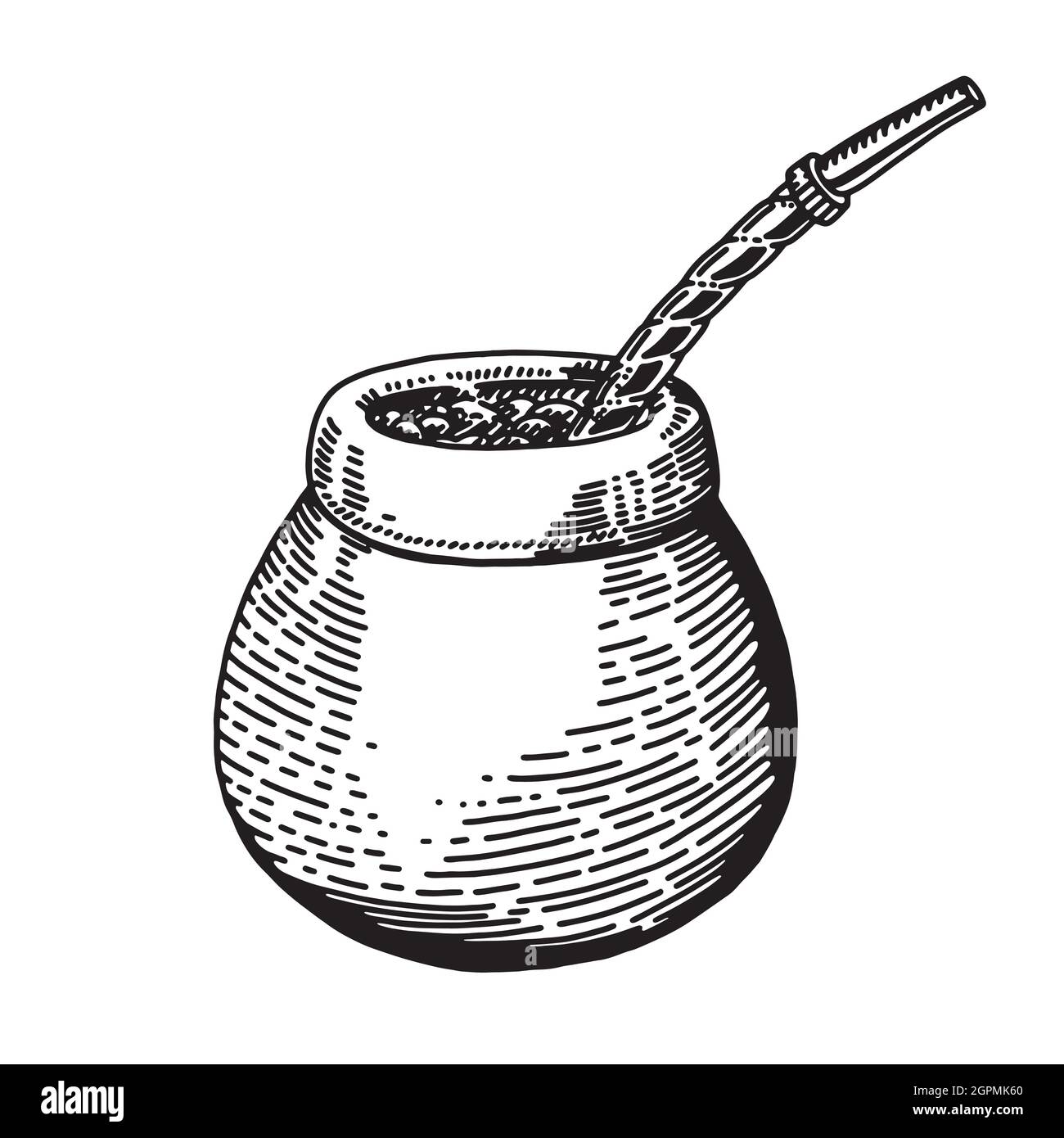 dañar Investigación Hobart Ilustración con té mate en planta de mate de calabash y bombilla y yerba,  ilustración vectorial, aislada Imagen Vector de stock - Alamy