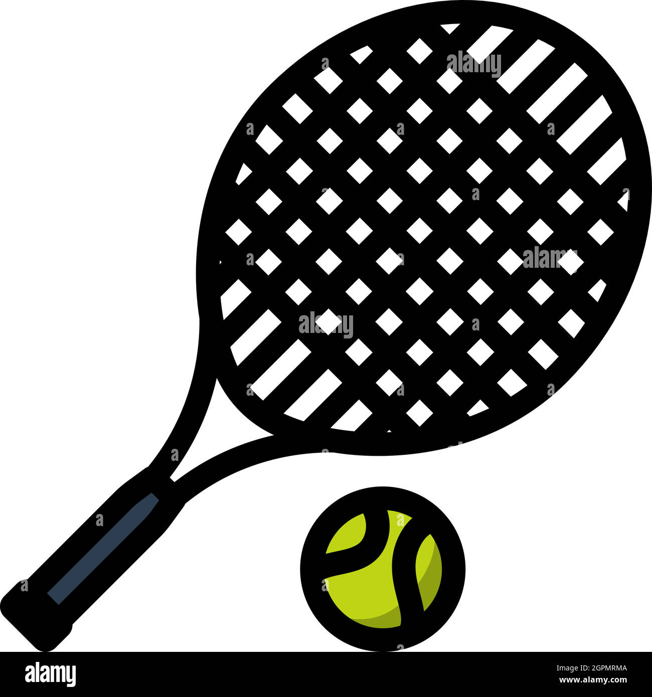 Icono de Cohete de Tenis y Bola Ilustración del Vector
