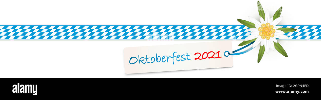 Banderas de Oktoberfest de cuadros azules y blancos Ilustración del Vector