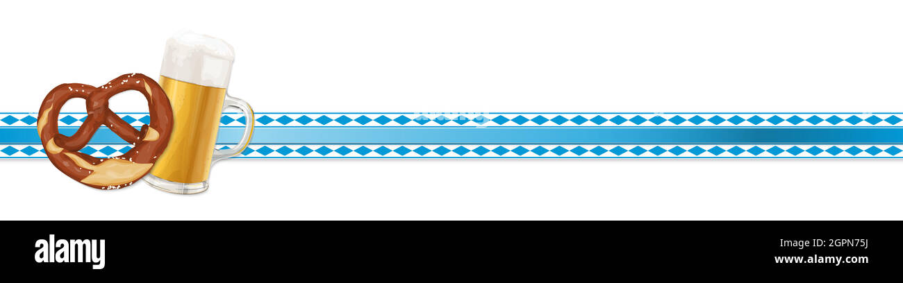 Banderas de Oktoberfest de cuadros azules y blancos Ilustración del Vector