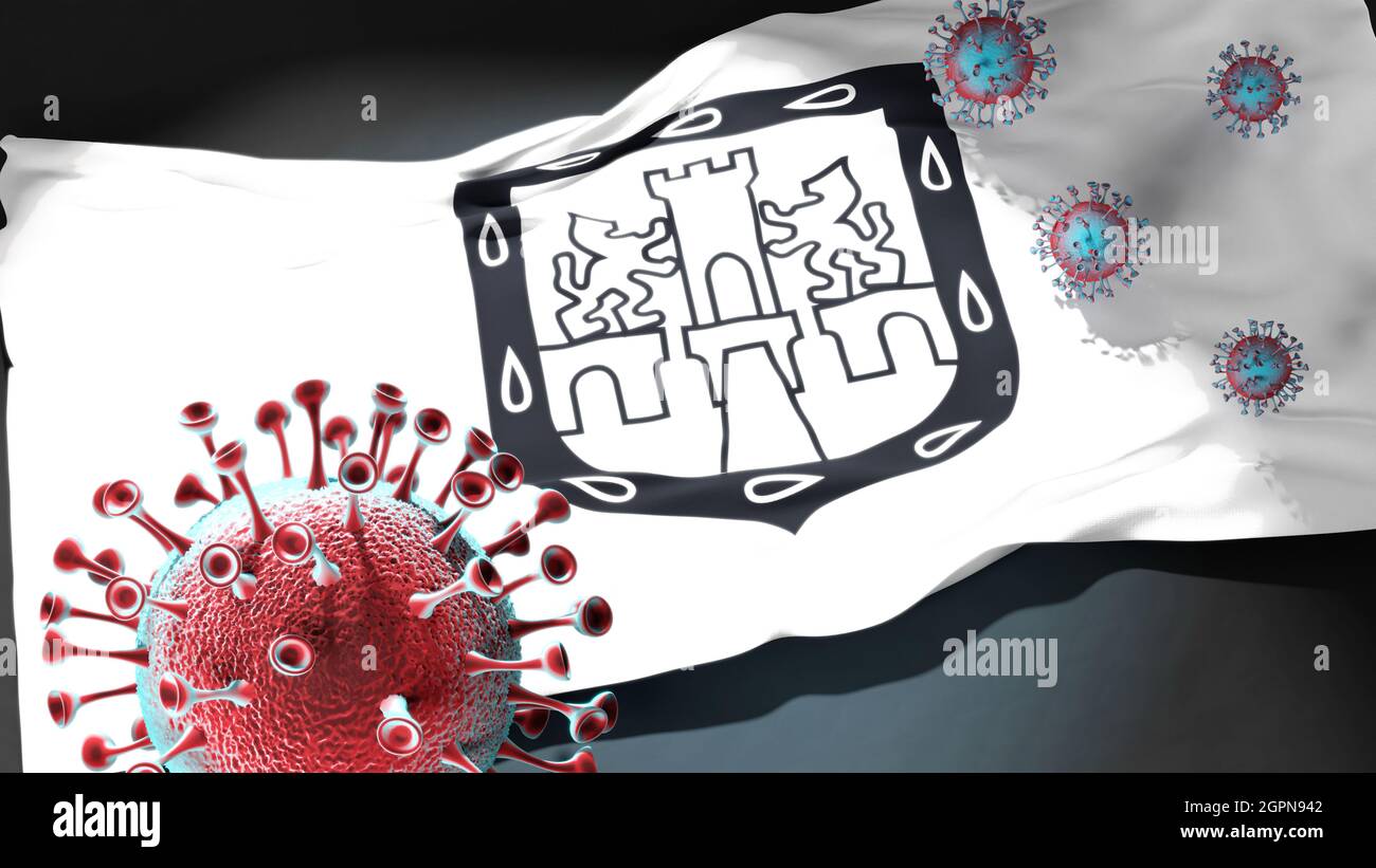 Covid en Ciudad de México México coronavirus atacando una bandera de