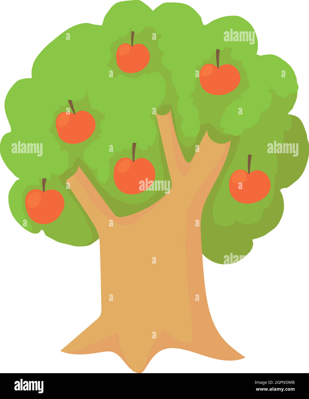 Icono de árbol de manzana, estilo de dibujos animados Imagen Vector de  stock - Alamy