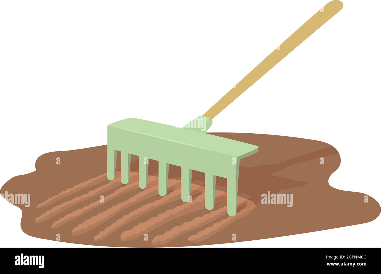 Icono de rastrillo, estilo de dibujos animados Imagen Vector de stock