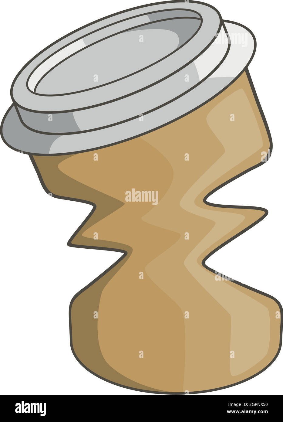 Vaso de papel de café para llevar en estilo de dibujos animados