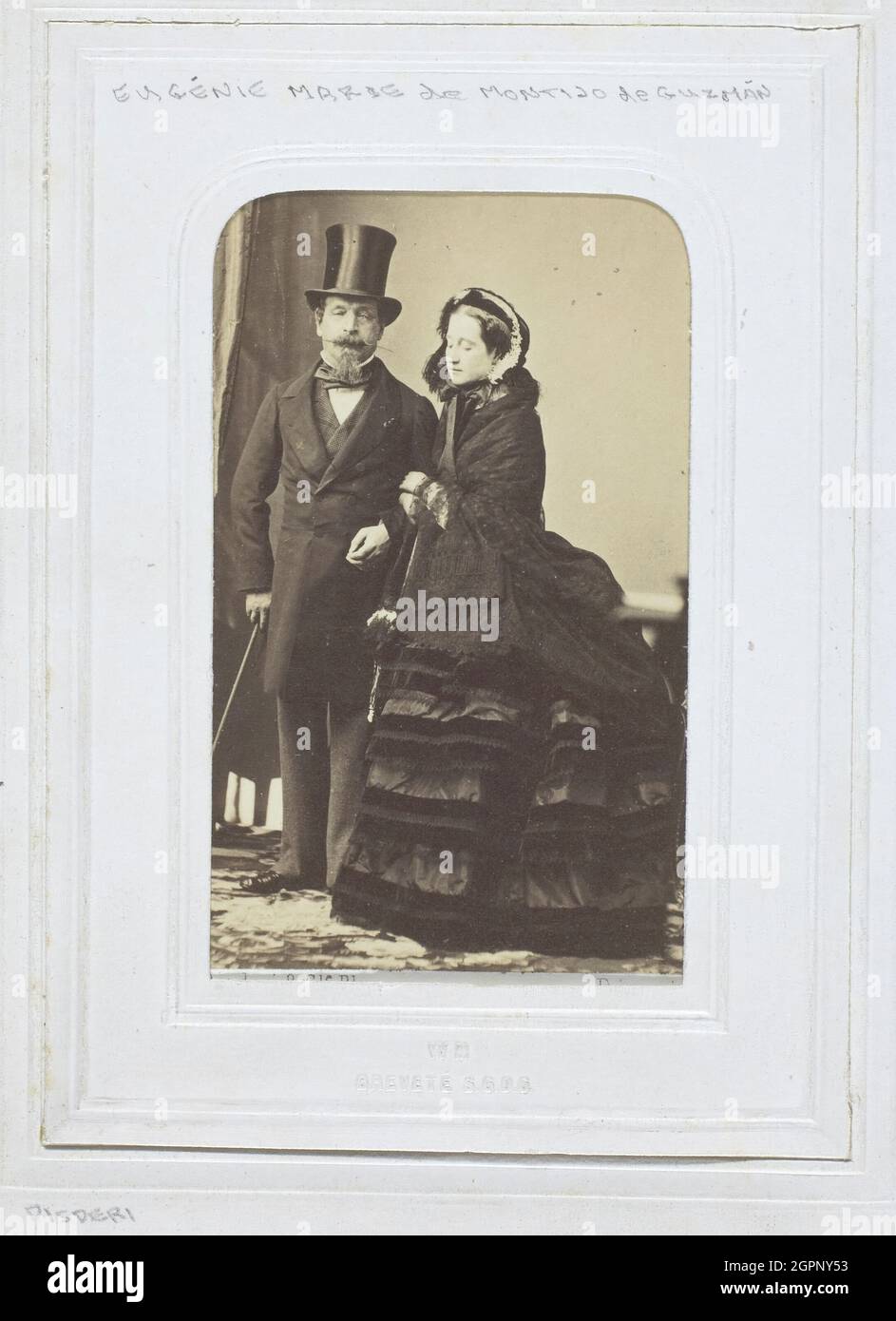 Eugenie Marie de Montijo de Guzmán y Napoleón III, 1860-69. Estampado de albumen. Foto de stock