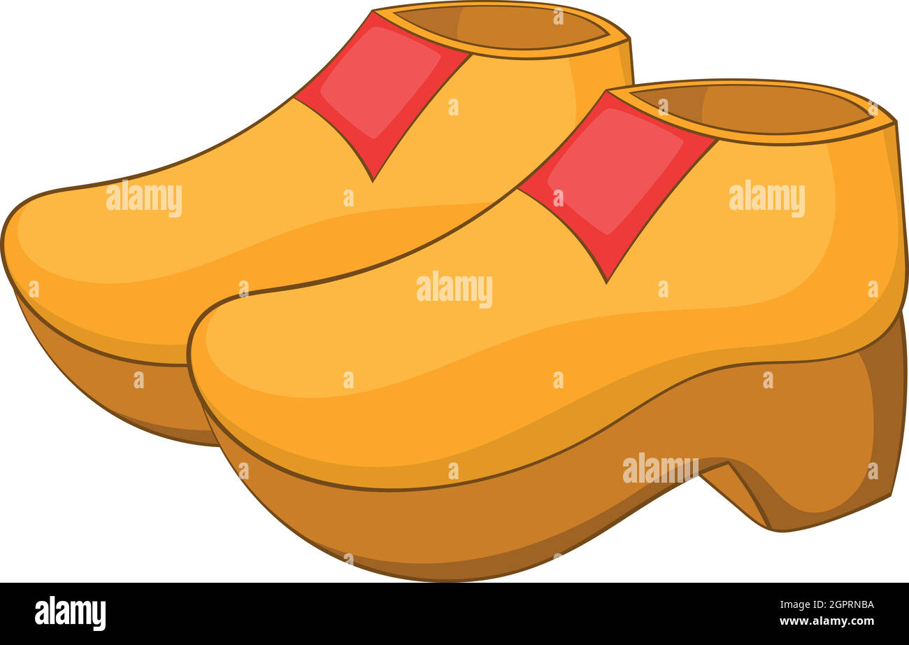 Icono de zapatos de madera, estilo de dibujos animados Imagen Vector de  stock - Alamy