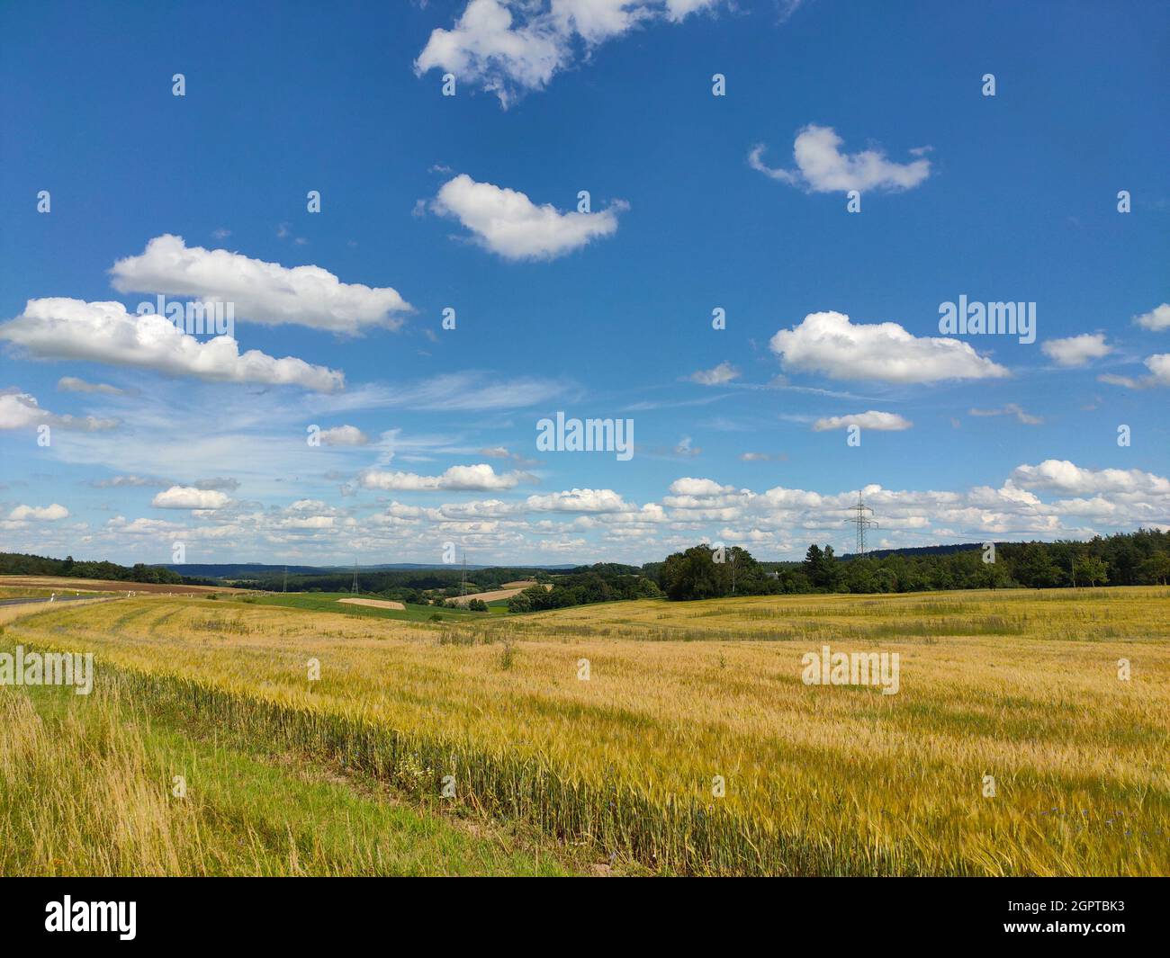 Vista panorámica del campo agrícola contra Sky Foto de stock