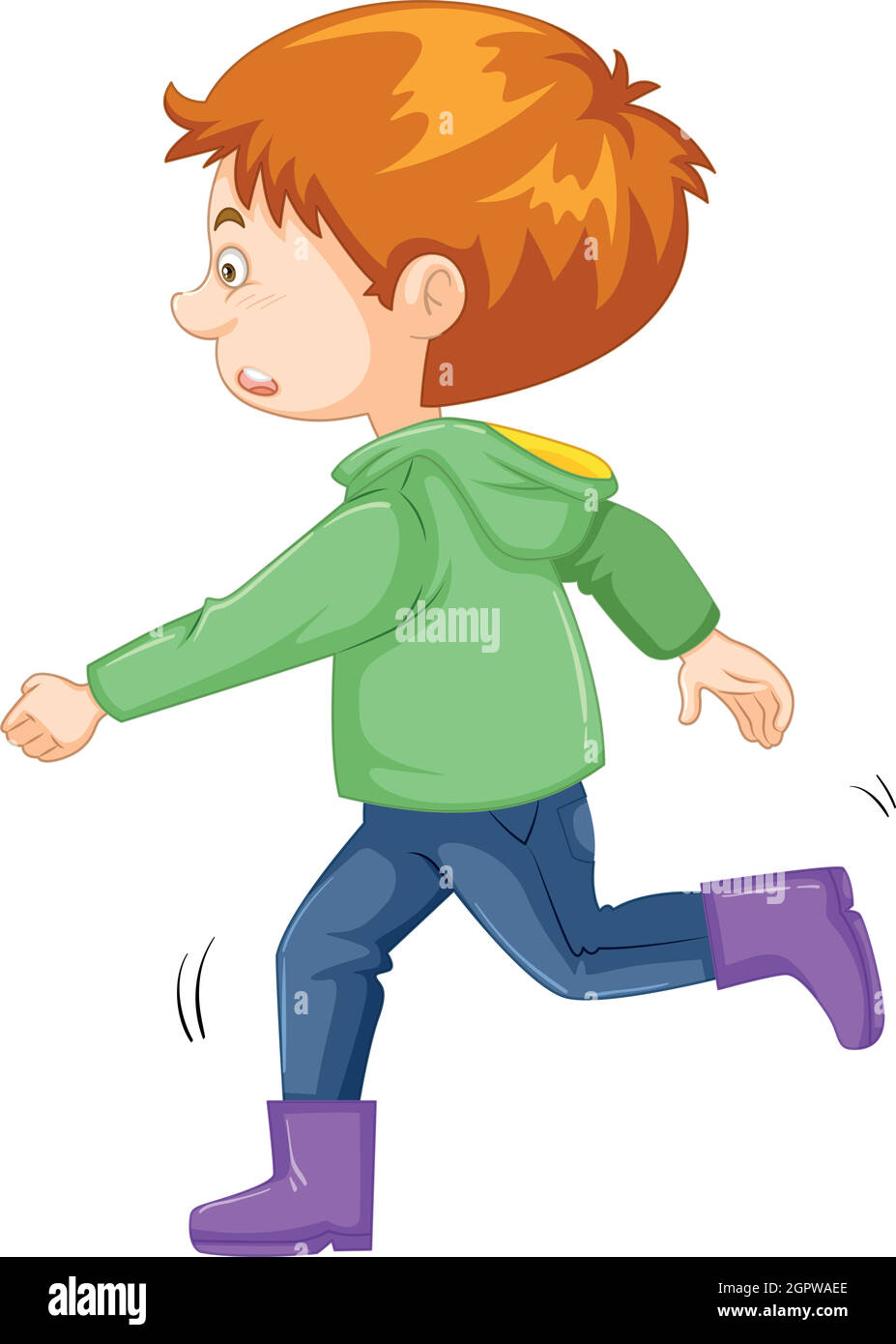 Un niño en la camiseta verde ilustración de carácter de dibujos animados  Imagen Vector de stock - Alamy