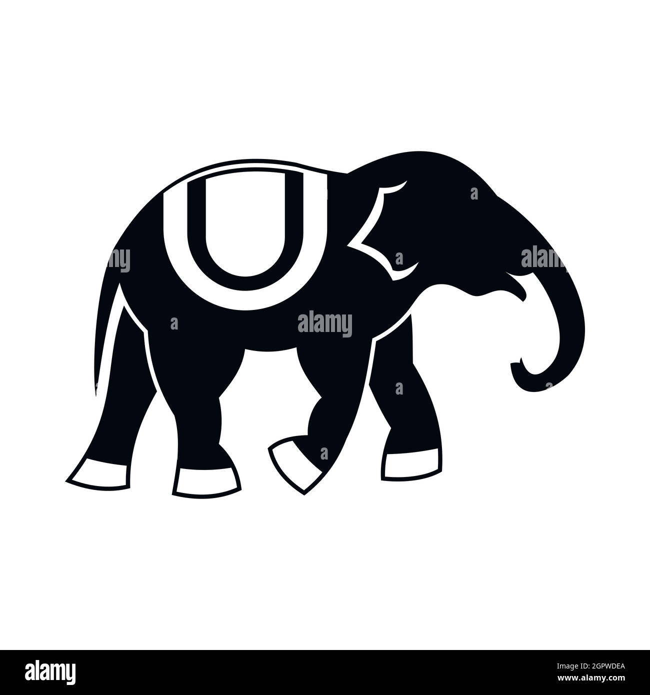 Icono de elefante, estilo sencillo Ilustración del Vector
