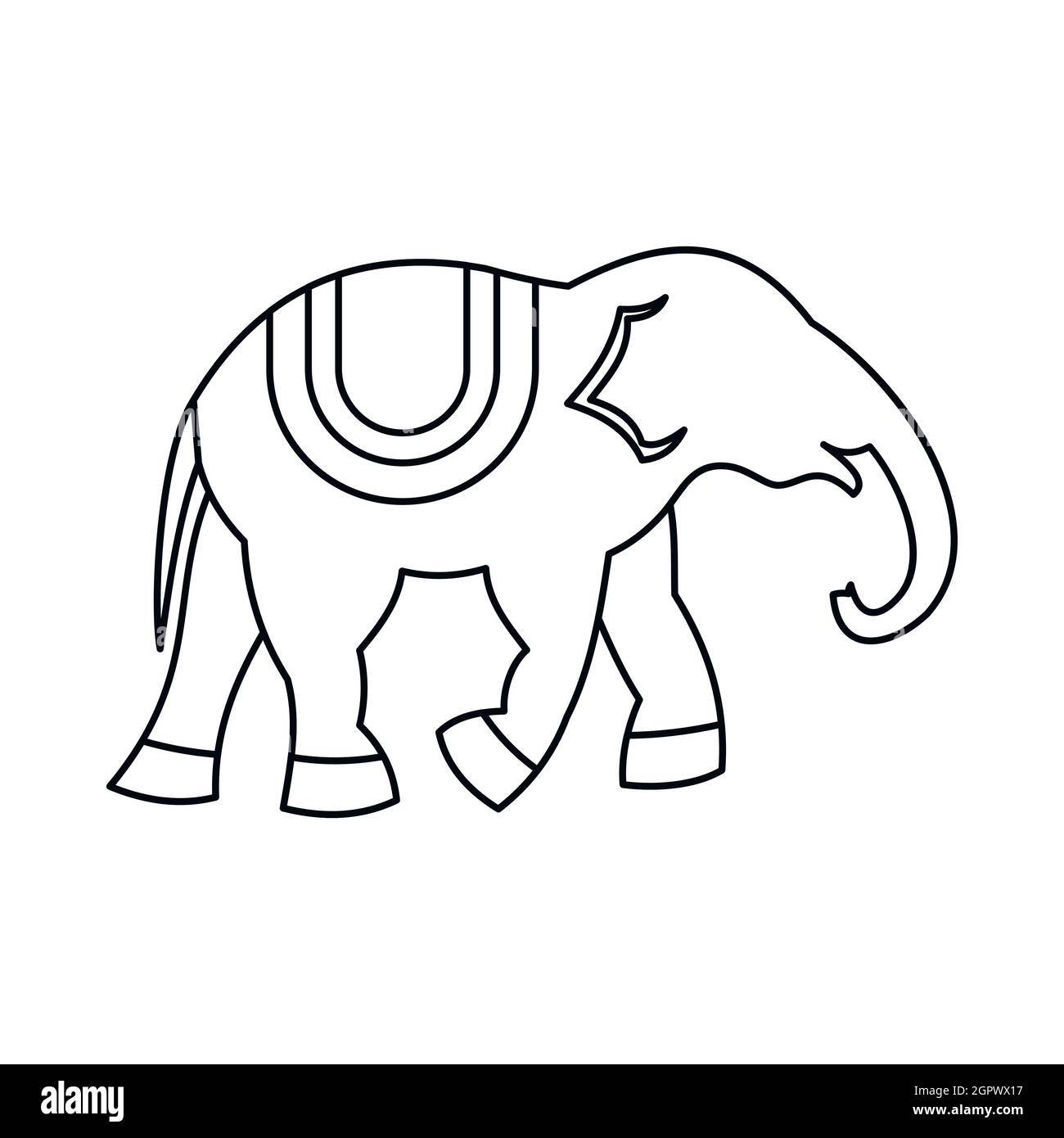 Icono de elefante, el estilo de esquema Ilustración del Vector